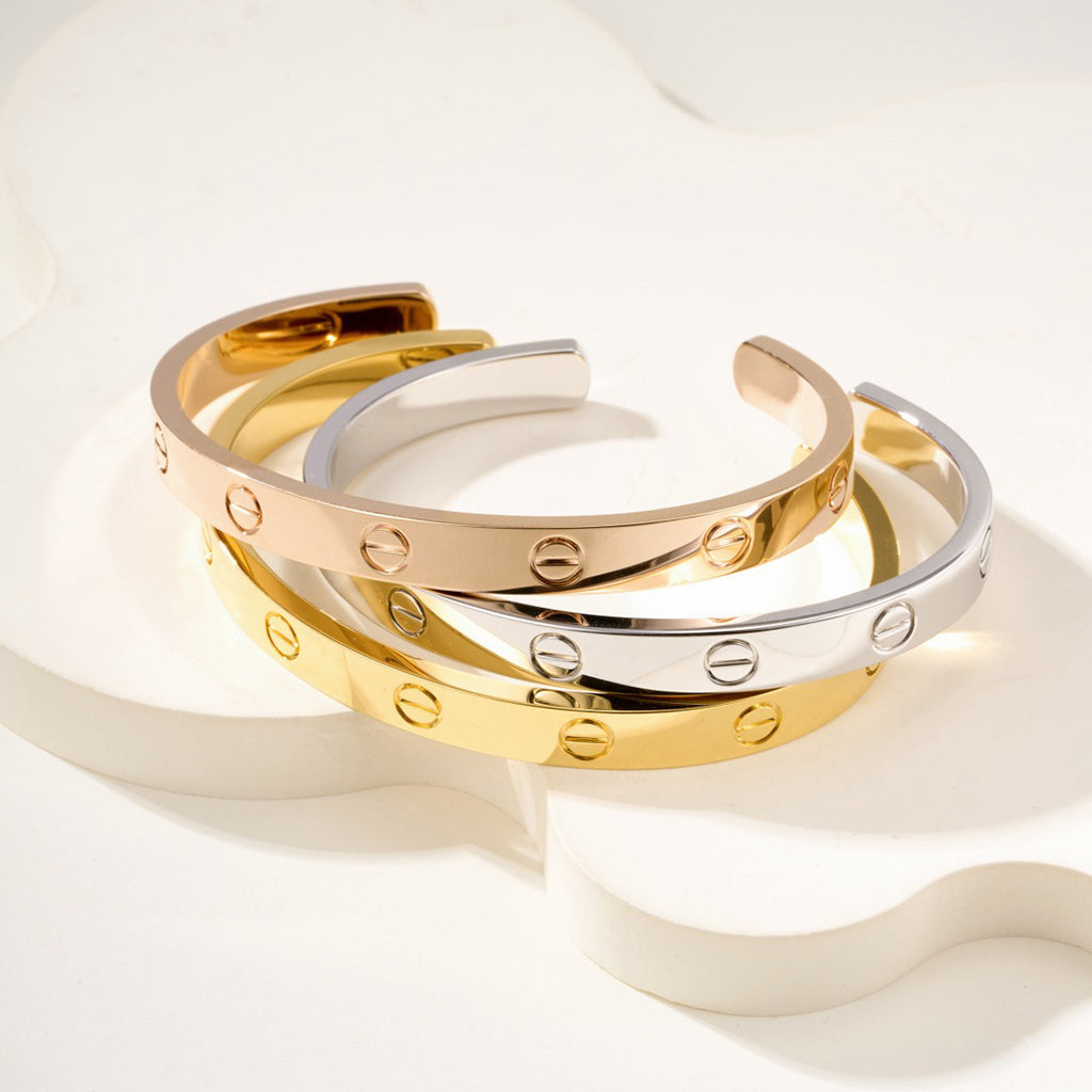 [ElanLuxe Jewelry]LOVE BRACELET 6.1MM OPEN CUFF