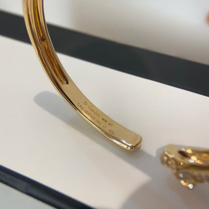 [ElanLuxe Jewelry]PANTHERE HALF DIAMOND OPEN BRACELET