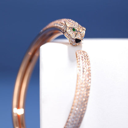 [ElanLuxe Jewelry]PANTHERE FULL DIAMOND OPEN BRACELET
