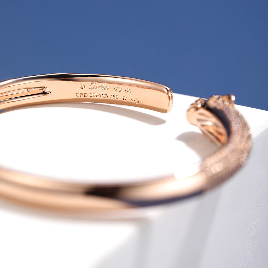 [ElanLuxe Jewelry]PANTHERE FULL DIAMOND OPEN BRACELET