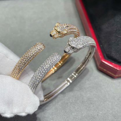 [ElanLuxe Jewelry]PANTHERE FULL DIAMOND OPEN BRACELET