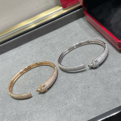 [ElanLuxe Jewelry]PANTHERE FULL DIAMOND OPEN BRACELET