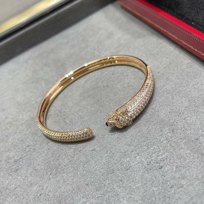 [ElanLuxe Jewelry]PANTHERE FULL DIAMOND OPEN BRACELET