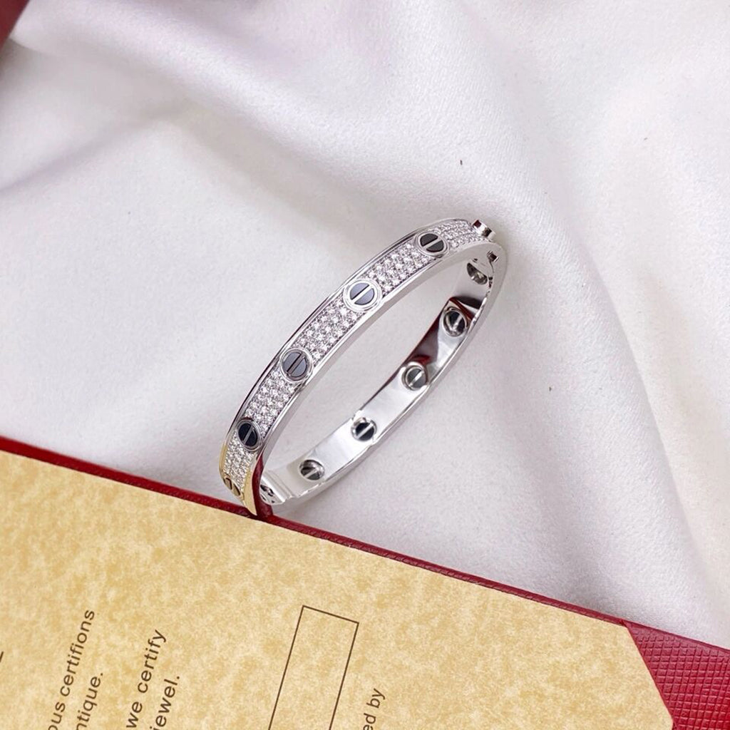 [ElanLuxe Jewelry]LOVE BRACELET 6.1MM DIAMOND-PAVED CERAMIC