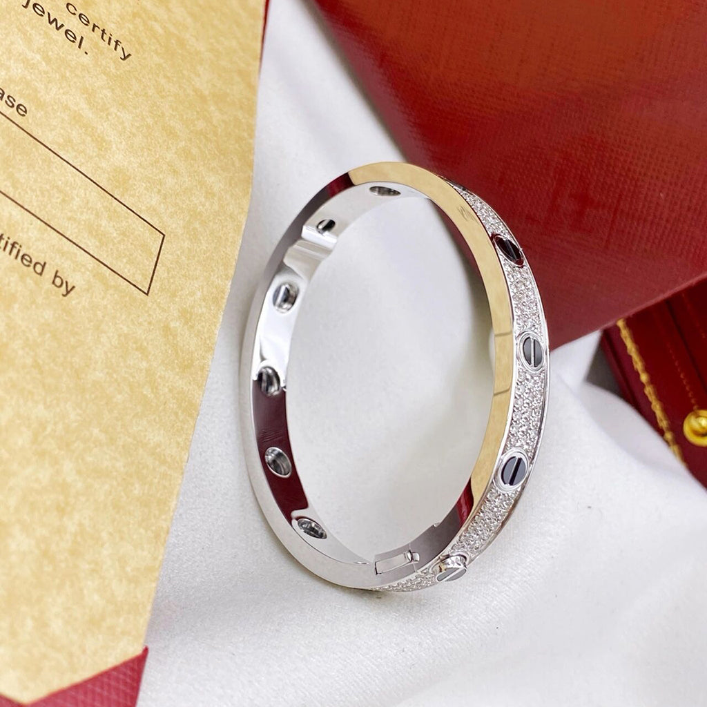 [ElanLuxe Jewelry]LOVE BRACELET 6.1MM DIAMOND-PAVED CERAMIC