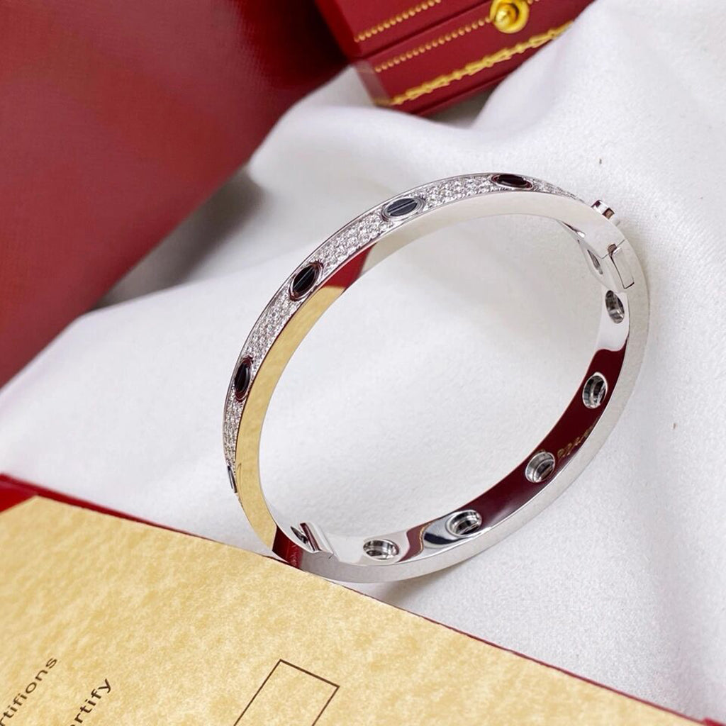 [ElanLuxe Jewelry]LOVE BRACELET 6.1MM DIAMOND-PAVED CERAMIC