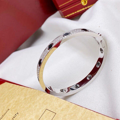 [ElanLuxe Jewelry]LOVE BRACELET 6.1MM DIAMOND-PAVED CERAMIC