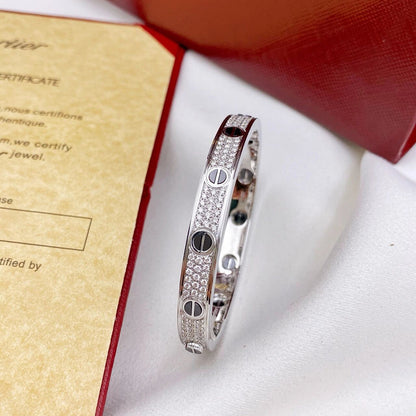 [ElanLuxe Jewelry]LOVE BRACELET 6.1MM DIAMOND-PAVED CERAMIC
