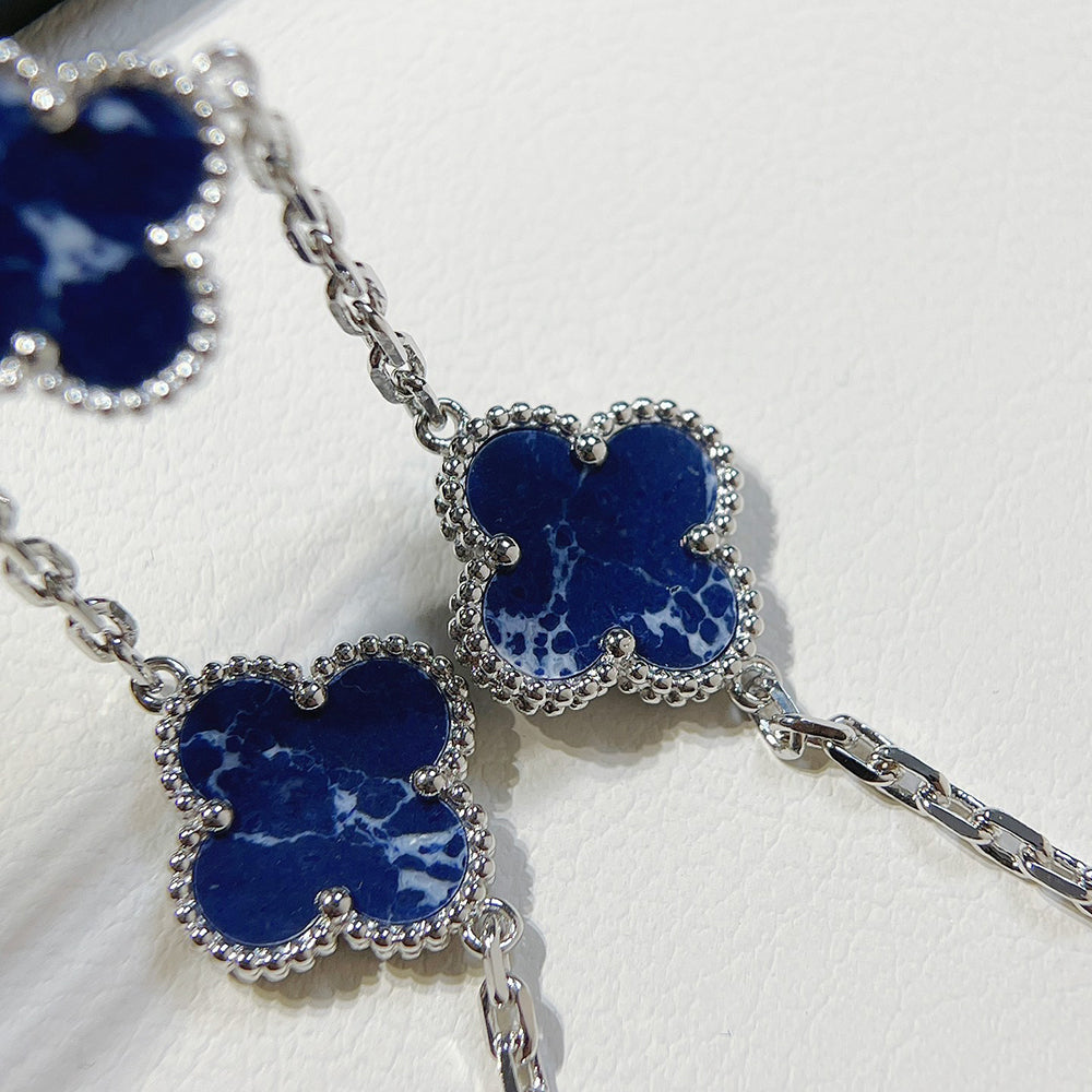 [ElanLuxe Jewelry]CLOVER 5 MOTIF PIETERSITE SILVER BRACELET