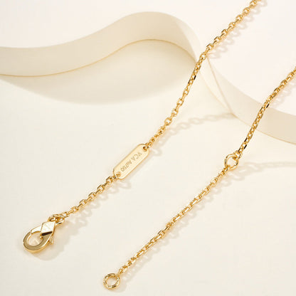 [Elanluxe Jewelry]FLOWERLACE NECKLACE 5 DIAMONDS