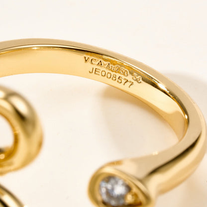 [Elanluxe Jewelry]  FLOWERLACE OPEN RING 5 DIAMONDS