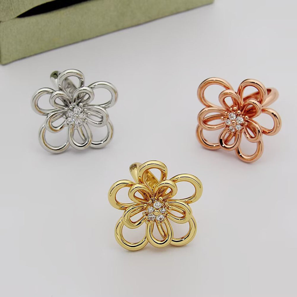 [Elanluxe Jewelry] FLOWERLACE RING 5 DIAMONDS
