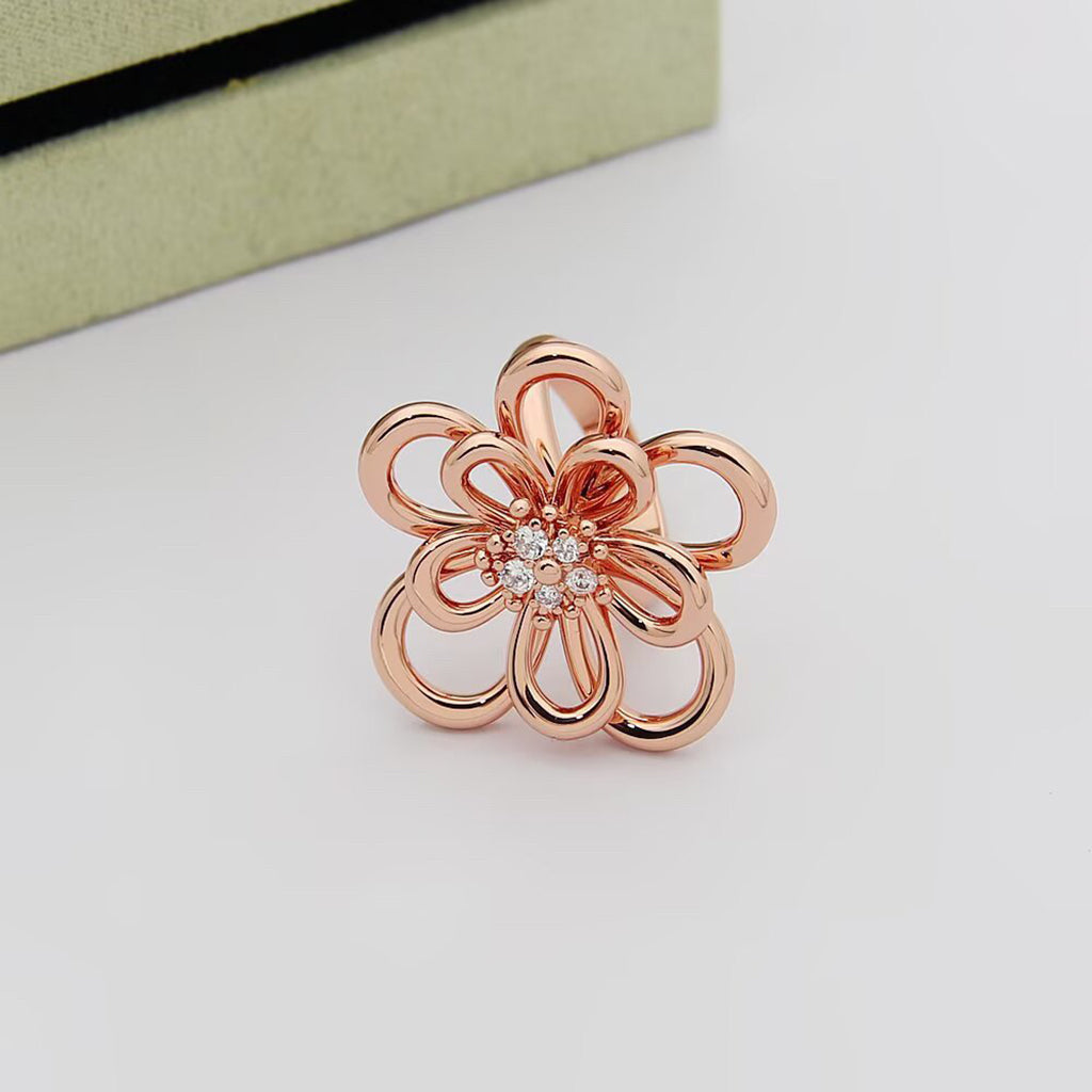 [Elanluxe Jewelry] FLOWERLACE RING 5 DIAMONDS