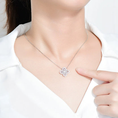 [ElanLuxe Jewelry]LOOP NECKLACE FULL MOTIF DIAMOND 16MM MULTIPLE COLORS