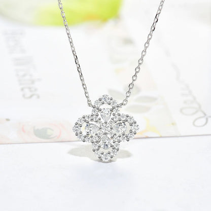 [ElanLuxe Jewelry]LOOP NECKLACE FULL MOTIF DIAMOND 16MM MULTIPLE COLORS