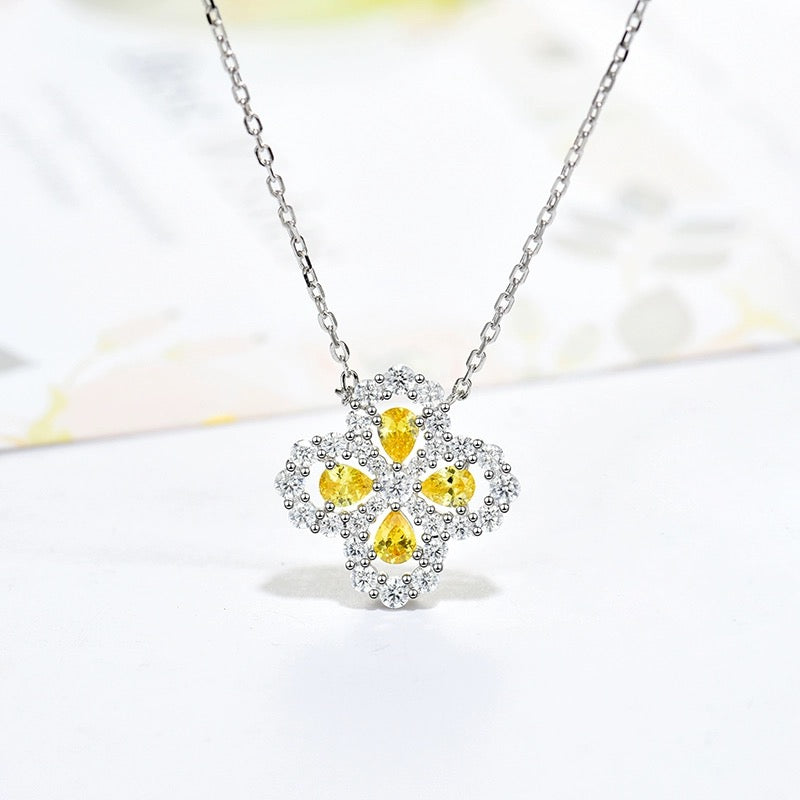 [ElanLuxe Jewelry]LOOP NECKLACE FULL MOTIF DIAMOND 16MM MULTIPLE COLORS