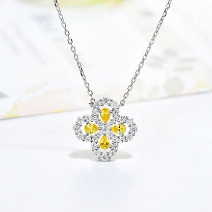 [ElanLuxe Jewelry]LOOP NECKLACE FULL MOTIF DIAMOND 16MM MULTIPLE COLORS