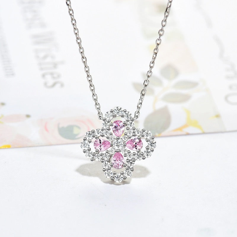 [ElanLuxe Jewelry]LOOP NECKLACE FULL MOTIF DIAMOND 16MM MULTIPLE COLORS
