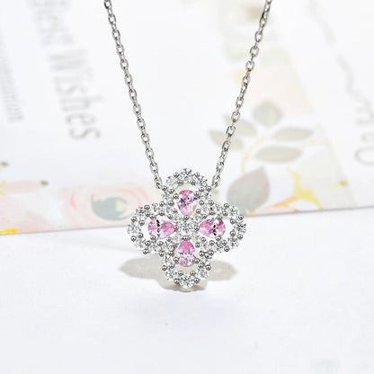 [ElanLuxe Jewelry]LOOP NECKLACE FULL MOTIF DIAMOND 16MM MULTIPLE COLORS