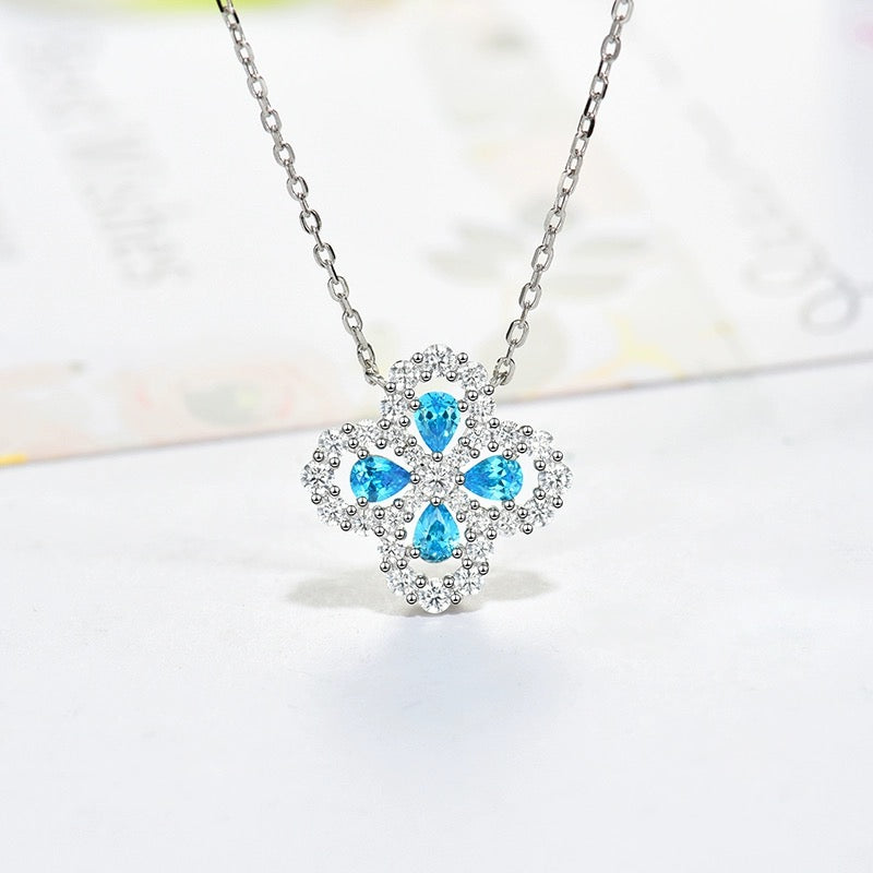 [ElanLuxe Jewelry]LOOP NECKLACE FULL MOTIF DIAMOND 16MM MULTIPLE COLORS