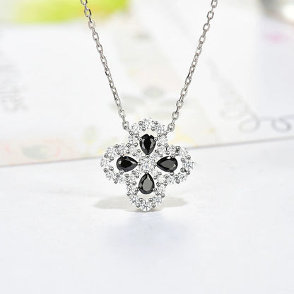 [ElanLuxe Jewelry]LOOP NECKLACE FULL MOTIF DIAMOND 16MM MULTIPLE COLORS