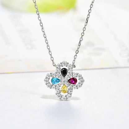 [ElanLuxe Jewelry]LOOP NECKLACE FULL MOTIF DIAMOND 16MM MULTIPLE COLORS