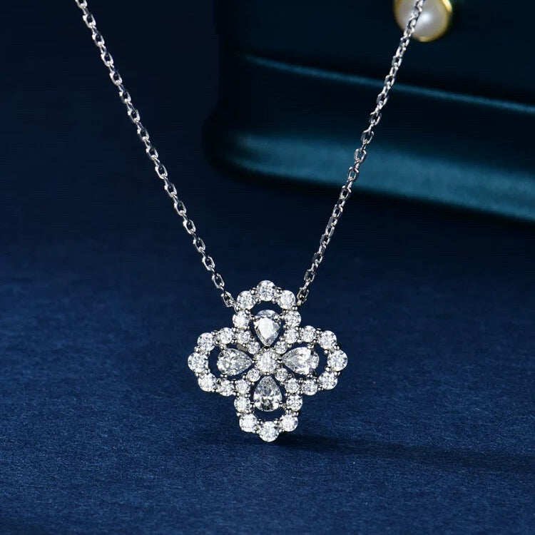 [ElanLuxe Jewelry]LOOP NECKLACE FULL MOTIF DIAMOND 16MM MULTIPLE COLORS