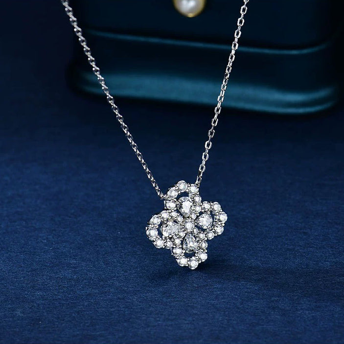 [ElanLuxe Jewelry]LOOP NECKLACE FULL MOTIF DIAMOND 16MM MULTIPLE COLORS