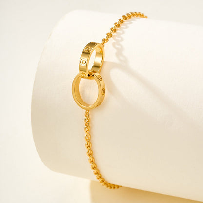 [ElanLuxe Jewelry]LOVE BRACELET DOUBLE RING