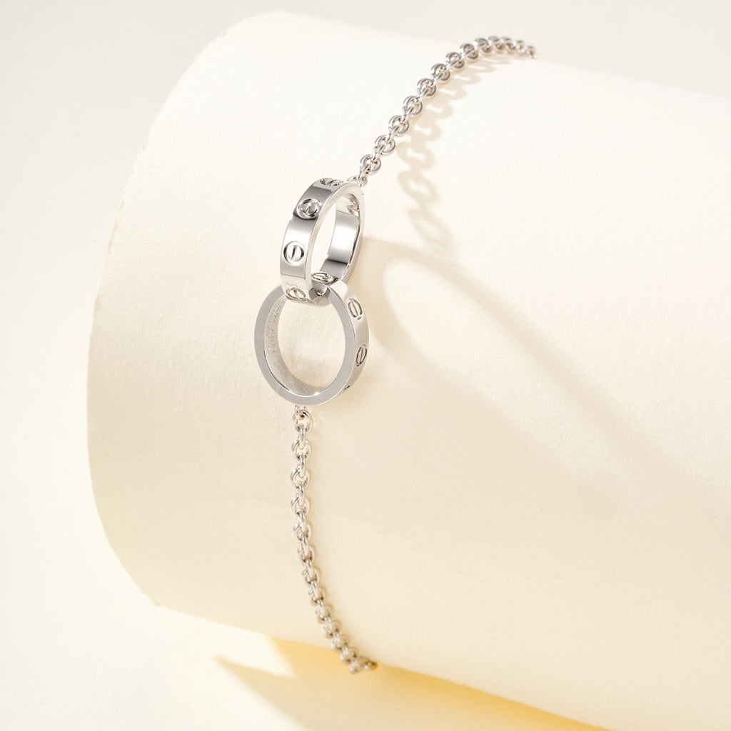 [ElanLuxe Jewelry]LOVE BRACELET DOUBLE RING