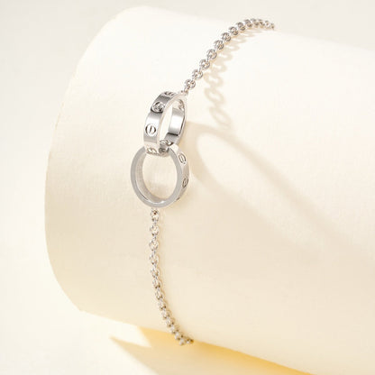[ElanLuxe Jewelry]LOVE BRACELET DOUBLE RING