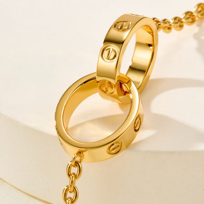 [ElanLuxe Jewelry]LOVE BRACELET DOUBLE RING