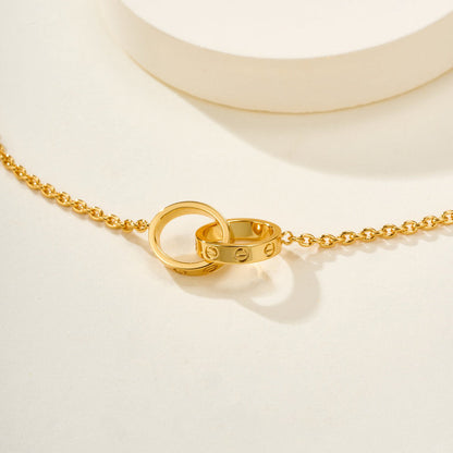 [ElanLuxe Jewelry]LOVE BRACELET DOUBLE RING