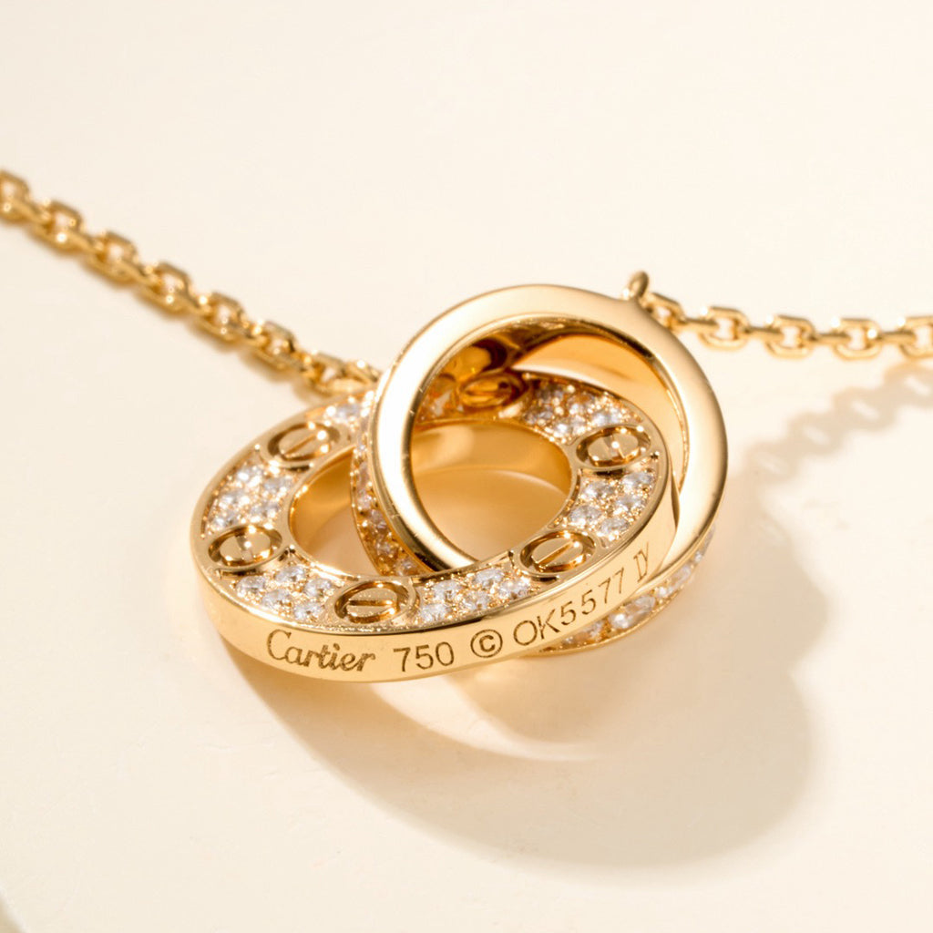 [ElanLuxe Jewelry]LOVE DOUBLE RING FULL DIAMOND BRACELET