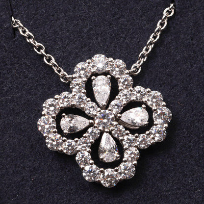 [ElanLuxe Jewelry]LOOP NECKLACE FULL MOTIF DIAMOND 16MM MULTIPLE COLORS