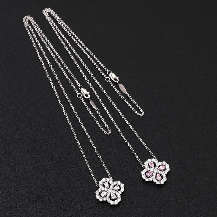 [ElanLuxe Jewelry]LOOP NECKLACE FULL MOTIF DIAMOND 16MM MULTIPLE COLORS