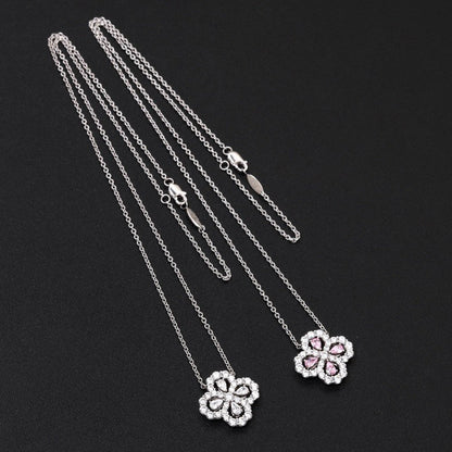 [ElanLuxe Jewelry]LOOP NECKLACE FULL MOTIF DIAMOND 16MM MULTIPLE COLORS
