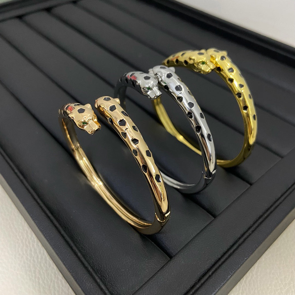 [ElanLuxe Jewelry]PANTHERE DOUBLE HEADED OPEN BRACELET