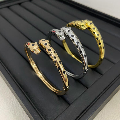 [ElanLuxe Jewelry]PANTHERE DOUBLE HEADED OPEN BRACELET