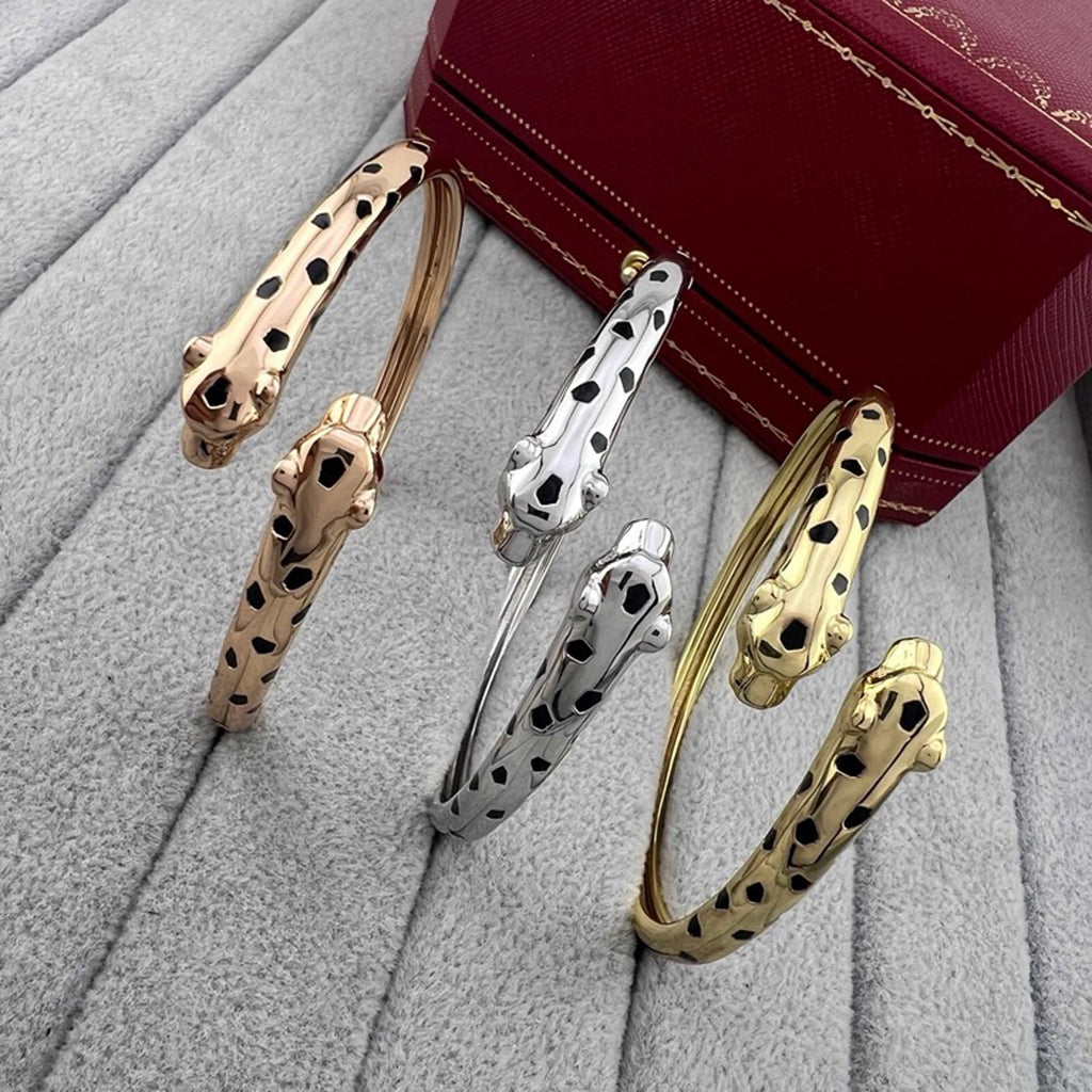 [ElanLuxe Jewelry]PANTHERE DOUBLE HEADED OPEN BRACELET