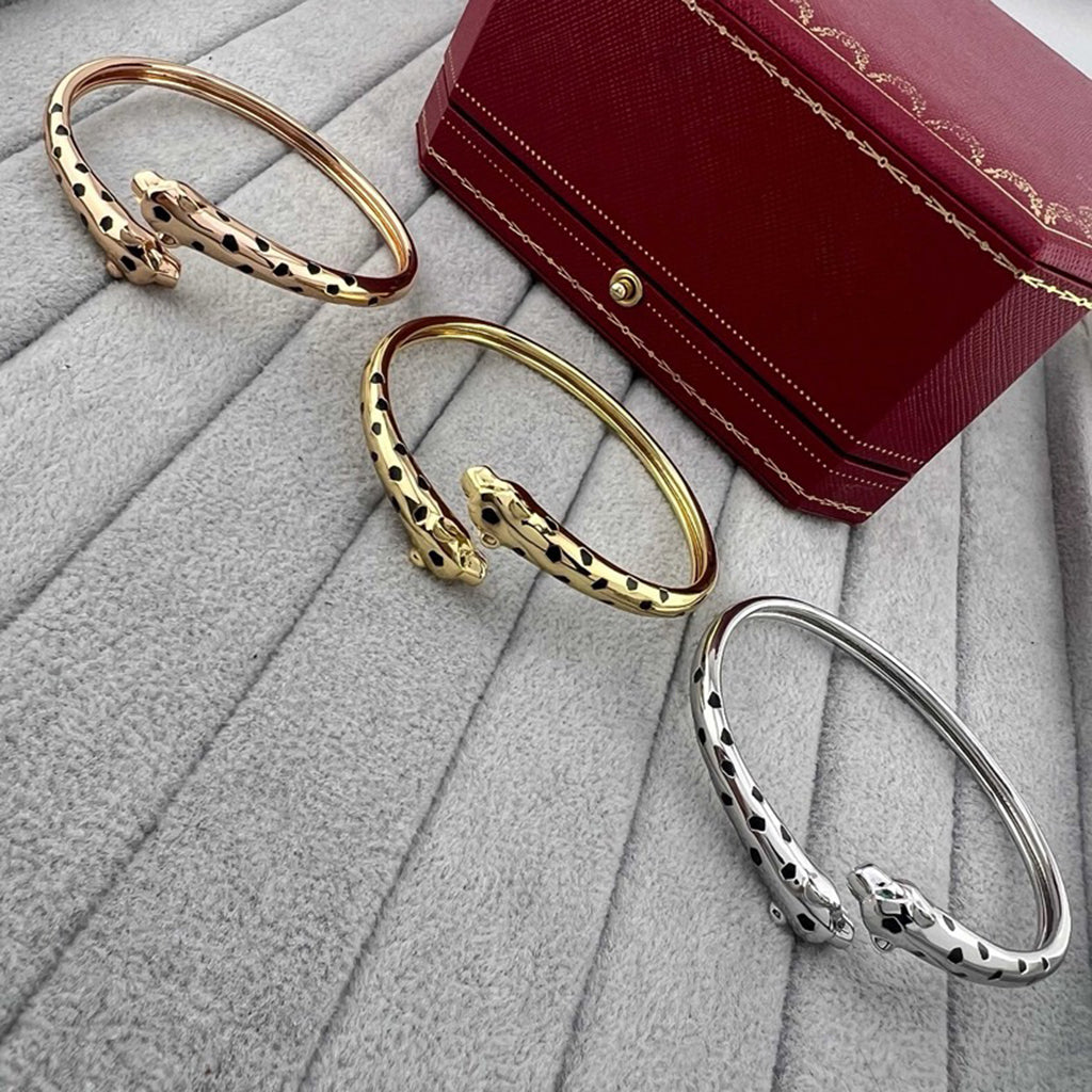 [ElanLuxe Jewelry]PANTHERE DOUBLE HEADED OPEN BRACELET