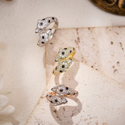 [ElanLuxe Jewelry]PANTHERE DOUBLE HEADED FULL DIAMOND  RING