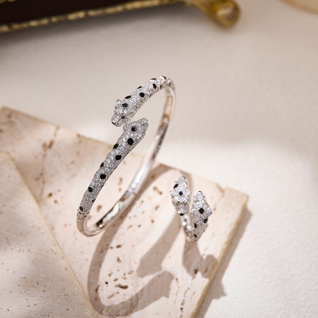 [ElanLuxe Jewelry]PANTHERE DOUBLE HEADED FULL DIAMOND  RING