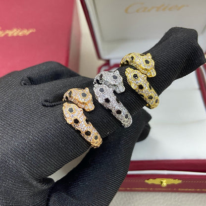 [ElanLuxe Jewelry]PANTHERE DOUBLE HEADED FULL DIAMOND  RING