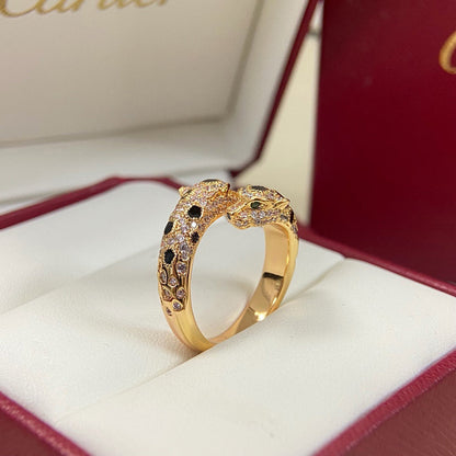[ElanLuxe Jewelry]PANTHERE DOUBLE HEADED FULL DIAMOND  RING