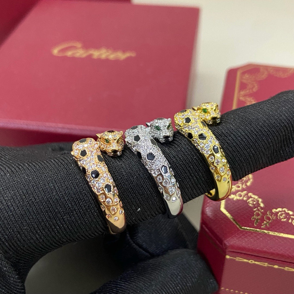 [ElanLuxe Jewelry]PANTHERE DOUBLE HEADED FULL DIAMOND  RING