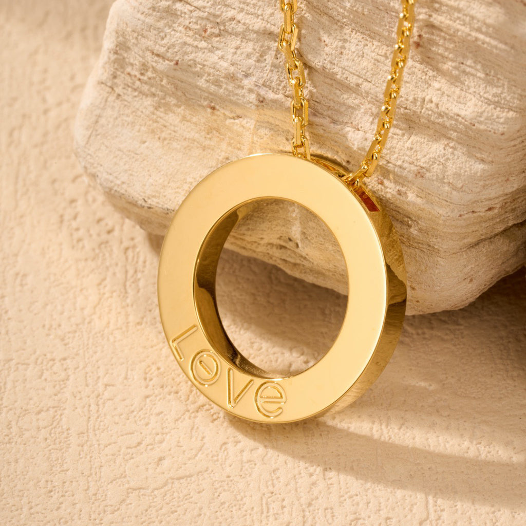 [ElanLuxe Jewelry]LOVE NECKLACE 16MM  FULL DIAMOND