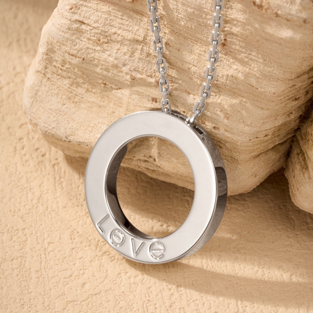 [ElanLuxe Jewelry]LOVE NECKLACE 16MM  FULL DIAMOND