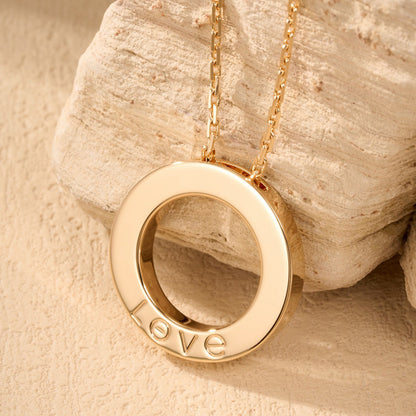 [ElanLuxe Jewelry]LOVE NECKLACE 16MM  FULL DIAMOND