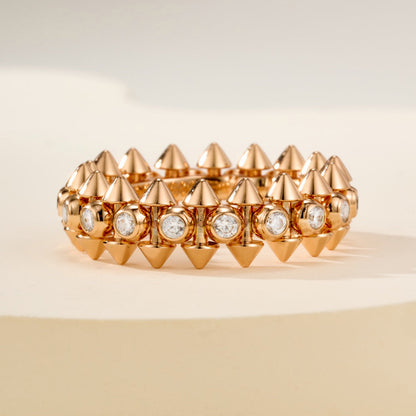 [ElanLuxe Jewelry]CLASH 6.8MM DIAMOND MEDIUM RING